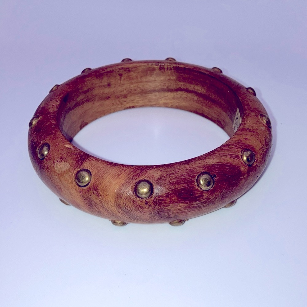 Wooden Bangle with Brass Accents 2/$20🎉